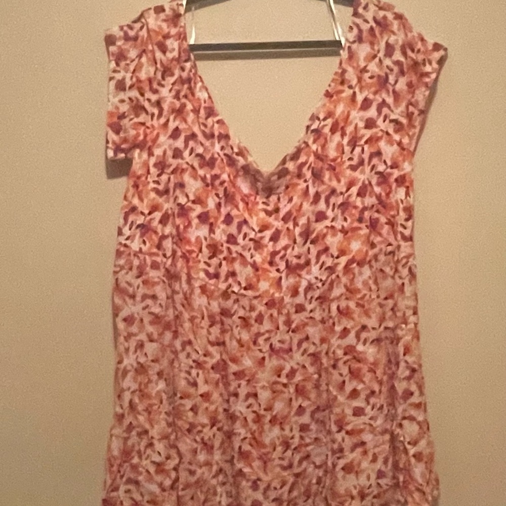 Torrid Orange and White Ruffled Blouse